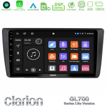 Clarion GL700 Lite Series Skoda Octavia 2004-2012 8Core Android11 6+128GB Navigation Multimedia Tablet 9" Με Carplay &amp; Android Auto
