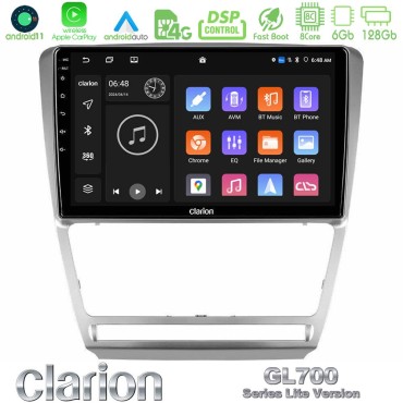 Clarion GL700 Lite Series 8Core Android11 6+128GB Skoda Octavia 5 Navigation Multimedia Tablet 10" Με Carplay &amp; Android Auto