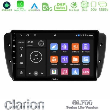 Clarion GL700 Lite Series 8Core Android11 6+128GB Seat Ibiza 2008-2012 Navigation Multimedia Tablet 9" Με Carplay &amp; Android Auto