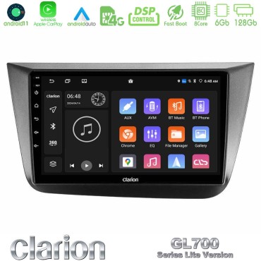 Clarion GL700 Lite Series 8Core Android11 6+128GB Seat Altea 2004-2015 Navigation Multimedia Tablet 9" Με Carplay &amp; Android Auto