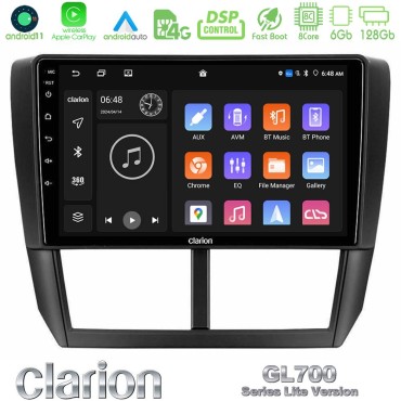 Clarion GL700 Lite Series 8Core Android11 6+128GB Subaru Forester Navigation Multimedia Tablet 9" Με Carplay &amp; Android Auto
