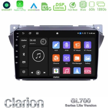 Clarion GL700 Lite Series Suzuki Alto &amp; Nissan Pixo 8Core Android11 6+128GB Navigation Multimedia Tablet 9" Με Carplay &amp; Android Auto