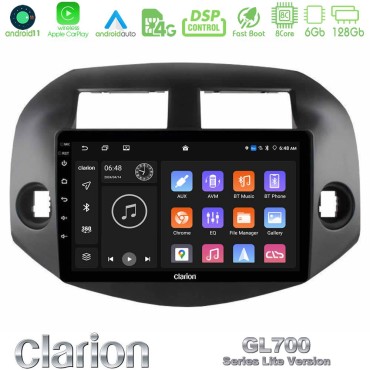 Clarion GL700 Lite Series 8Core Android11 6+128GB Toyota Rav4 2006-2012 Navigation Multimedia Tablet 10" Με Carplay &amp; Android Auto