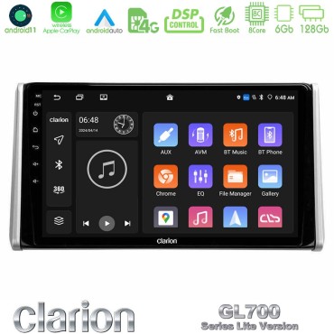 Clarion GL700 Lite Series 8Core Android11 6+128GB Toyota RAV4 2019-2023 Navigation Multimedia Tablet 10" ฮฮต Carplay & Android Auto Clarion GL700 Lite Series 8Core Android11 6+128GB Toyota RAV4 2019-2023 Navigation Multimedia Tablet 10" ฮฮต Carplay & Android Auto