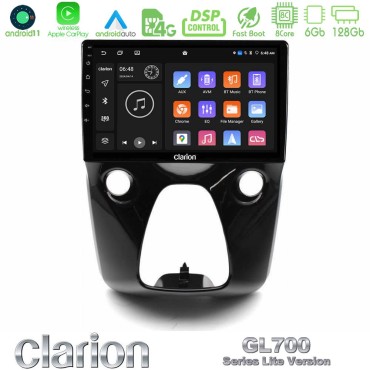 Clarion GL700 Lite Series 8Core Android11 6+128GB Toyota Aygo | Citroen C1 | Peugeot 108 Navigation Multimedia 10" Με Carplay &amp; Android Auto