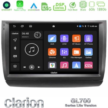 Clarion GL700 Lite Series 8Core Android11 6+128GB Toyota Prius 2004-2009 Navigation Multimedia Tablet 9" Με Carplay &amp; Android Auto