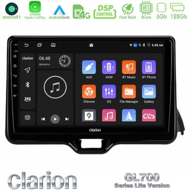 Clarion GL700 Lite Series 8Core Android11 6+128GB Toyota Yaris 2020-&gt; Navigation Multimedia Tablet 10" Με Carplay &amp; Android Auto
