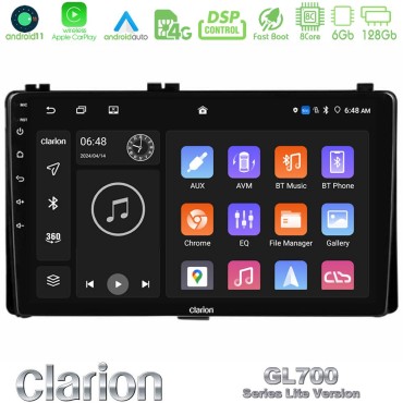 Clarion GL700 Lite Series 8Core Android11 6+128GB Toyota Corolla/Auris 2017-2019  Navigation Multimedia Tablet 9" Με Carplay &amp; Android Auto