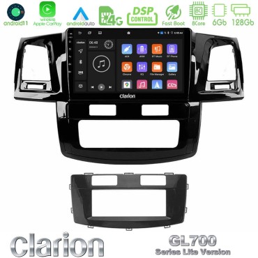 Clarion GL700 Lite Series 8Core Android11 6+128GB Toyota Hilux 2007-2011 Navigation Multimedia Tablet 9" Με Carplay &amp; Android Auto