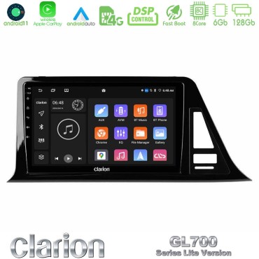 Clarion GL700 Lite Series 8Core Android11 6+128GB Toyota CH-R (Χωρίς Εργ.Οθόνη) Navigation Multimedia Tablet 9" Με Carplay &amp; Android Auto