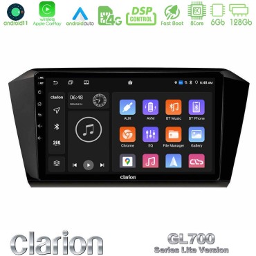 Clarion GL700 Lite Series 8Core Android11 6+128GB VW Passat Navigation Multimedia Tablet 10" Με Carplay &amp; Android Auto