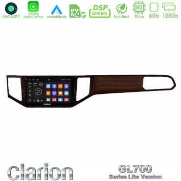 Clarion GL700 Lite Series 8Core Android11 6+128GB VW Sportsvan 2014-2020 Navigation Multimedia Tablet 9" (Ξύλινη απόχρωση) Με Carplay &amp; Android Auto