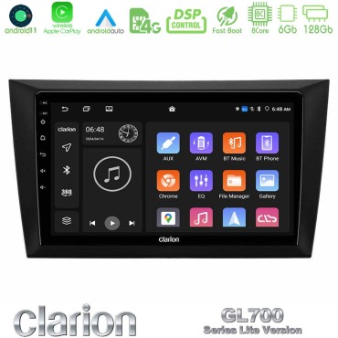 Clarion GL700 Lite Series 8Core Android11 6+128GB Vw Golf 6 Navigation Multimedia Tablet 9" Με Carplay &amp; Android Auto