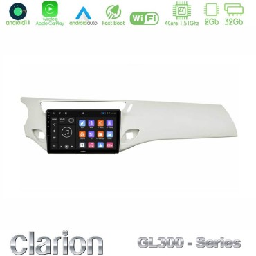 Clarion GL300 Series 4Core Android11 2+32GB Citroen C3 2009-2016 Navigation Multimedia Tablet 9" Με Carplay &amp; Android Auto