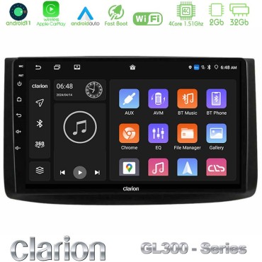 Clarion GL300 Series 4Core Android11 2+32GB Chevrolet Aveo 2006-2010 Navigation Multimedia Tablet 9" Με Carplay &amp; Android Auto