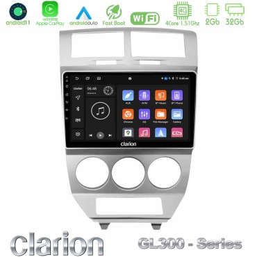 Clarion GL300 Series 4Core Android11 2+32GB Dodge Caliber 2006-2011 Navigation Multimedia Tablet 10" Με Carplay &amp; Android Auto