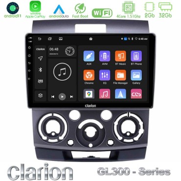 Clarion GL300 Series 4Core Android11 2+32GB Ford Ranger/Mazda BT50 Navigation Multimedia Tablet 9" Με Carplay &amp; Android Auto