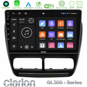 Clarion GL300 Series 4Core Android11 2+32GB Fiat Doblo / Opel Combo 2010-2014 Navigation Multimedia Tablet 9" Με Carplay &amp; Android Auto