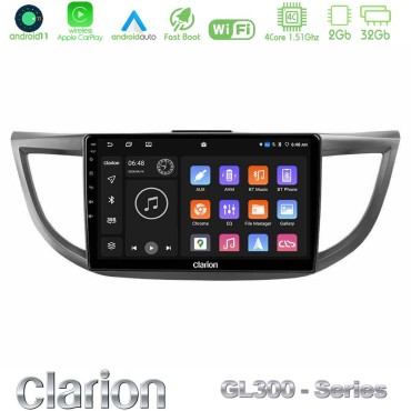 Clarion GL300 Series 4Core Android11 2+32GB Honda CRV 2012-2017 Navigation Multimedia Tablet 9" Με Carplay &amp; Android Auto