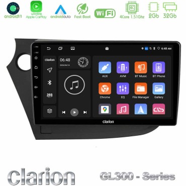 Clarion GL300 Series 4Core Android11 2+32GB Honda Insight 2009-2015 Navigation Multimedia Tablet 9" Με Carplay &amp; Android Auto