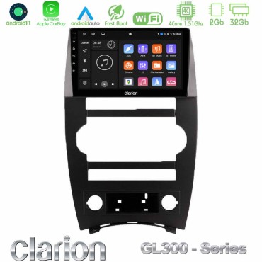 Clarion GL300 Series 4Core Android11 2+32GB Jeep Commander 2007-2008 Navigation Multimedia Tablet 9" Με Carplay &amp; Android Auto