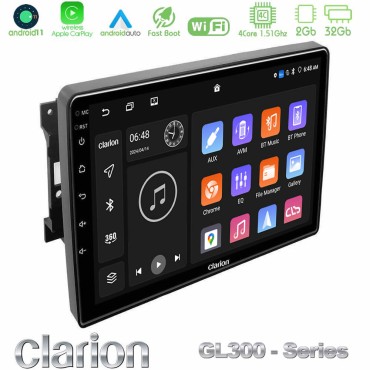 Clarion GL300 Series 4Core Android11 2+32GB Chrysler / Dodge / Jeep Navigation Multimedia Tablet 10" Με Carplay &amp; Android Auto