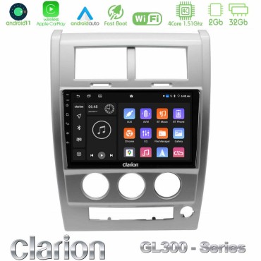 Clarion GL300 Series 4Core Android11 2+32GB Jeep Cherokee (KK) 2008-2012 Navigation Multimedia Tablet 10" Με Carplay &amp; Android Auto