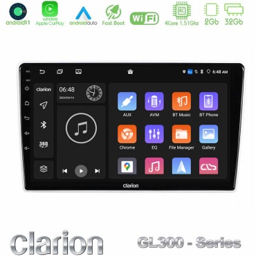 Clarion GL300 Series Kia Sportage 2005-2008 4Core Android11 2+32GB Navigation Multimedia Tablet 9" Με Carplay &amp; Android Auto