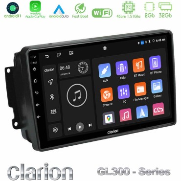 Clarion GL300 Series 4Core Android11 2+32GB Mercedes C/CLK/G Class (W203/W209) Navigation Multimedia Tablet 9" Με Carplay &amp; Android Auto