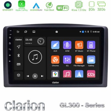 Clarion GL300 Series 4Core Android11 2+32GB Mercedes Vito 2015-2021 Navigation Multimedia Tablet 10" Με Carplay &amp; Android Auto
