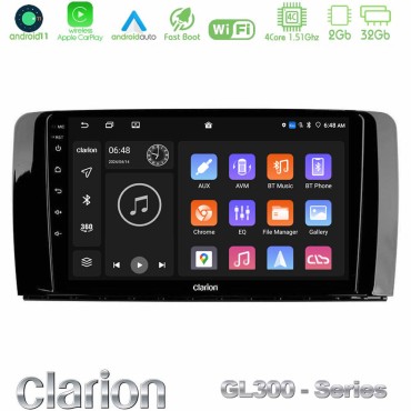 Clarion GL300 Series 4Core Android11 2+32GB Mercedes R Class Navigation Multimedia Tablet 9" Με Carplay &amp; Android Auto