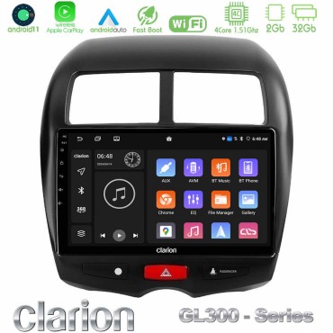Clarion GL300 Series 4Core Android11 2+32GB Mitsubishi ASX Navigation Multimedia Tablet 10" Με Carplay &amp; Android Auto
