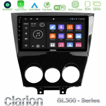 Clarion GL300 Series 4Core Android11 2+32GB Mazda RX8 2008-2012 Navigation Multimedia Tablet 9" Με Carplay &amp; Android Auto