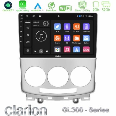 Clarion GL300 Series Mazda 5 2004-2010 4Core Android11 2+32GB Navigation Multimedia Tablet 9" Με Carplay &amp; Android Auto