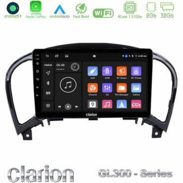 Clarion GL300 Series 4Core Android11 2+32GB Nissan Juke Navigation Multimedia Tablet 9" Με Carplay &amp; Android Auto
