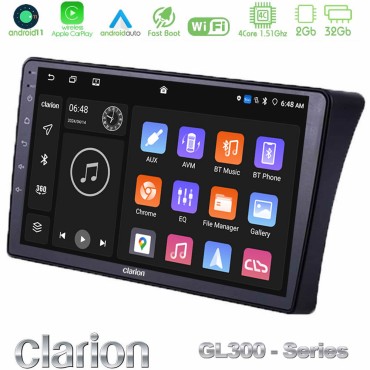 Clarion GL300 Series 4Core Android11 2+32GB Nissan Navara D40 Navigation Multimedia Tablet 9" Με Carplay &amp; Android Auto