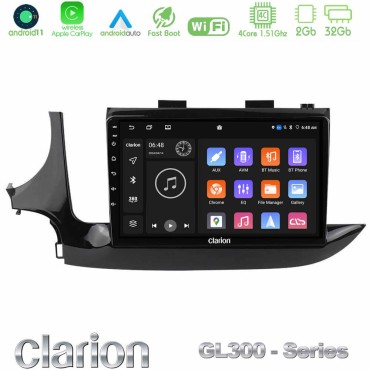 Clarion GL300 Series 4Core Android11 2+32GB Opel Mokka 2016-2020 Navigation Multimedia Tablet 9" Με Carplay &amp; Android Auto