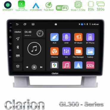 Clarion GL300 Series 4Core Android11 2+32GB Opel Astra J 2010-2014 Navigation Multimedia Tablet 9" Με Carplay &amp; Android Auto