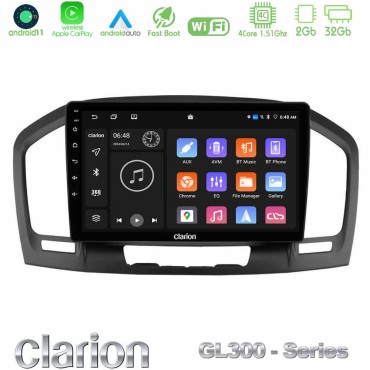 Clarion GL300 Series 4Core Android11 2+32GB Opel Insignia 2008-2013 Navigation Multimedia Tablet 9" Με Carplay &amp; Android Auto