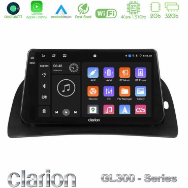 Clarion GL300 Series 4Core Android11 2+32GB Renault Kangoo 2013-2018 Navigation Multimedia Tablet 9" Με Carplay &amp; Android Auto