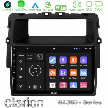 Clarion GL300 Series 4Core Android11 2+32GB Renault/Nissan/Opel Navigation Multimedia Tablet 10" Με Carplay &amp; Android Auto