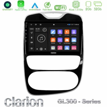Clarion GL300 Series 4Core Android11 2+32GB Renault Clio 2016-2019 Navigation Multimedia Tablet 10" Με Carplay &amp; Android Auto