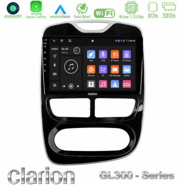 Clarion GL300 Series 4Core Android11 2+32GB Renault Clio 2012-2016 Navigation Multimedia Tablet 10" Με Carplay &amp; Android Auto