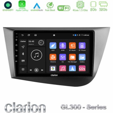 Clarion GL300 Series 4Core Android11 2+32GB Seat Leon Navigation Multimedia Tablet 9" Με Carplay &amp; Android Auto