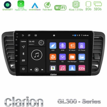 Clarion GL300 Series 4Core Android11 2+32GB Subaru Legacy/Outback 2002-2008 Navigation Multimedia Tablet 9" Με Carplay &amp; Android Auto