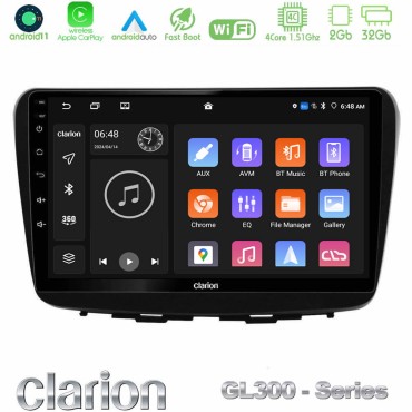 Clarion GL300 Series 4Core Android11 2+32GB Suzuki Baleno 2016-2021 Navigation Multimedia Tablet 9" Με Carplay &amp; Android Auto