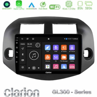 Clarion GL300 Series 4Core Android11 2+32GB Toyota Rav4 2006-2012 Navigation Multimedia Tablet 10" Με Carplay &amp; Android Auto