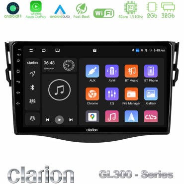 Clarion GL300 Series 4Core Android11 2+32GB Toyota RAV4 Navigation Multimedia Tablet 9" Με Carplay &amp; Android Auto
