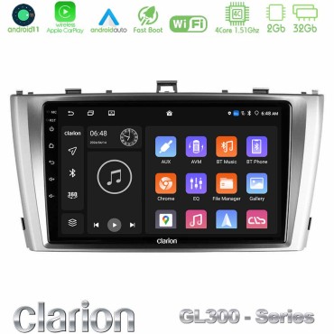 Clarion GL300 Series 4Core Android11 2+32GB Toyota Avensis T27 Navigation Multimedia Tablet 9" Με Carplay &amp; Android Auto