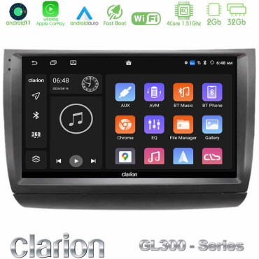 Clarion GL300 Series 4Core Android11 2+32GB Toyota Prius 2004-2009 Navigation Multimedia Tablet 9" Με Carplay &amp; Android Auto